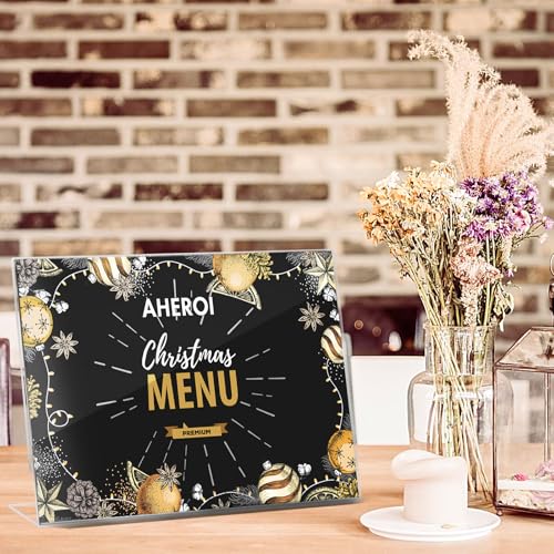 Aheroi Acrylic Sign Holder 8.5x11, Plastic Sign Holder Acrylic Stand 12Pack - color: Horizontal Style 1, size: 11*8.5″-12 Pack