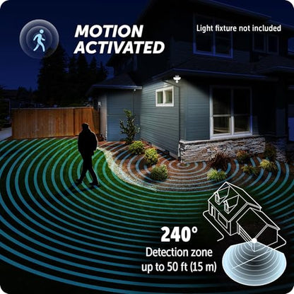 Globe Electric 17000223 240-Degree Wired Motion Activated White Outdoor Flood Light Replacement Sensor - color: White