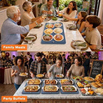 FYY Warming Mat for Food 24"x15", Rapid and Full Surface Heating Navy - color: Navy, size: X Large Size: 24"x15"