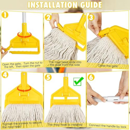Looped End Commercial Industrial Cotton Mop Replacement Head,2 Pack - size: 2x Industrial Replacement Mop Heads