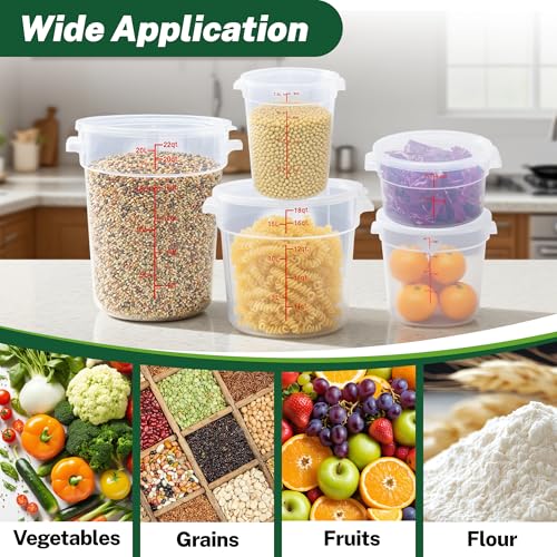 4 Pack 18 Qt Round Food Storage Containers with Lids, Translucent - color: 18 Quarts