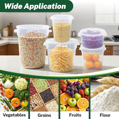 4 Pack 4Qt Round Polypropylene Food Storage Container with Lids Scale - color: 4 Quarts