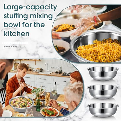 Nuogo 4 Pcs Stainless Steel Mixing Bowls Large for Salad, 24 Inch 30 Qt - size: 24 Inch (30 Qt)