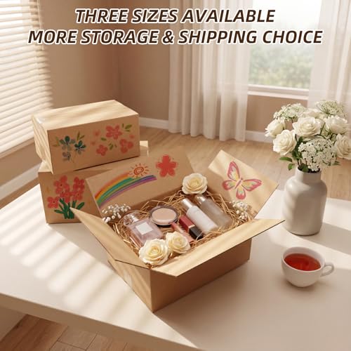 ZBEIVAN Shipping Boxes Mailers Assorted Sizes 11x6x6, 10x7x5, 9x6x4 inches Corrugated Cardboard Small Packing Kraft Moving Mailing Box, Pack of 30 - size: 11X6X6&10X7X5&9X6X4 inch