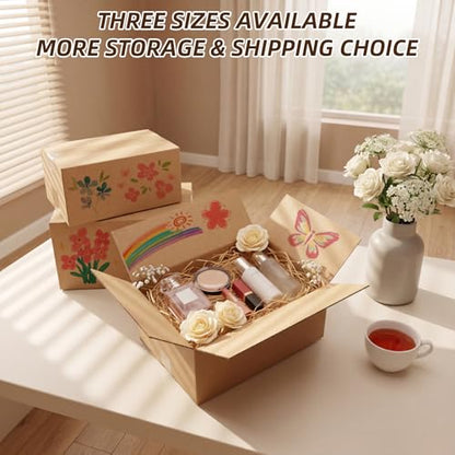 ZBEIVAN Shipping Boxes Mailers Assorted Sizes 11x6x6, 10x7x5, 9x6x4 inches Corrugated Cardboard Small Packing Kraft Moving Mailing Box, Pack of 30 - size: 11X6X6&10X7X5&9X6X4 inch