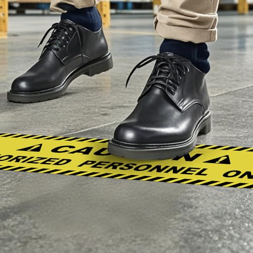 5 Pack Caution Authorized Personnel Only Floor Stickers 24 × 6 Inch