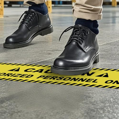 5 Pack Caution Authorized Personnel Only Floor Stickers 24 × 6 Inch
