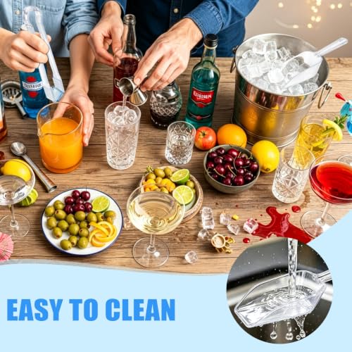 12 Pcs Plastic Ice Tongs and Scoops, Candy Scoops for Buffet, Clear - color: Clear