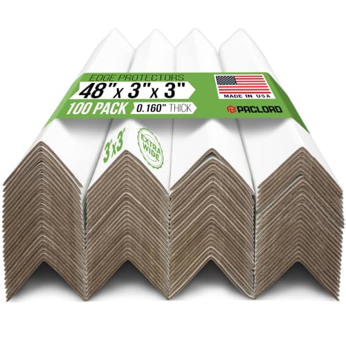 Extra-Wide 48" x 3" x 3" Reinforced Cardboard Edge Protectors - color: Thickness: 0.16", size: Pack of 100