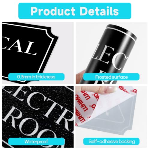 Electrical Room Door Sign for Business,Self-Adhesive Durable Modern - color: ELECTRICAL ROOM 639