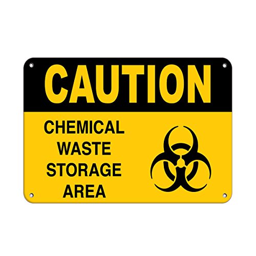 Caution Chemical Waste Storage Area Style 2 Label Vinyl Decal Sticker Kit OSHA Safety Label Compliance Signs 8"