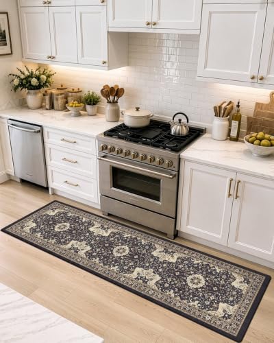 DEXI Kitchen Floor Mats Cushioned Anti Fatigue Runner Rug 23x59 Black - color: Black, size: 59"L x 24"W x 0.4"Th