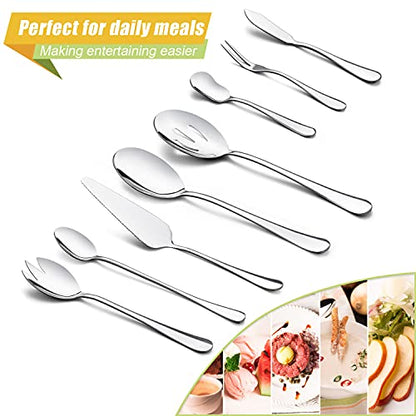 HaWare 48 Pieces Silverware Set with Serving Utensils - size: 48 Pieces