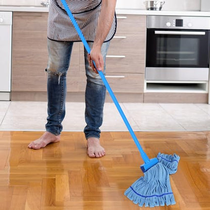 Large Microfiber Tube Mop Heads,Heavy Duty Mop Head,Highly Absorbent,Commercial Mop Head Replacement,Wet Mop Heads Replacement,for Hardwood, Tile, Laminate Floors (Blue) - color: Blue