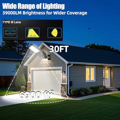 300W LED Parking Lot Light 42000LM Arm Mount for Street-4Pack