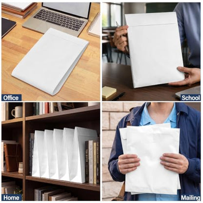 60 Pack Expandable Catalog Manilla Envelopes 10x13 Large White