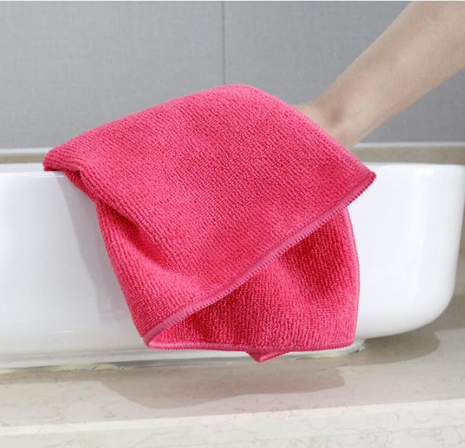Tricol Clean Professional Extra-Thick Microfiber Cleaning Cloth 36 Pack Red (300 GSM, 16in x 16in) - color: Red, size: Pack of 36