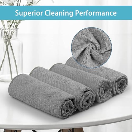 HOMEXCEL 100PK Microfiber Cleaning Cloth, Cleaning Rag for Home, 11.5x11.5 - color: Grey