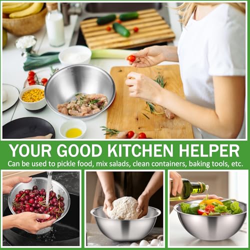 Honeydak 12 Pcs 304 Stainless Steel Mixing Bowls with Graduations, 31 oz - size: 31 oz