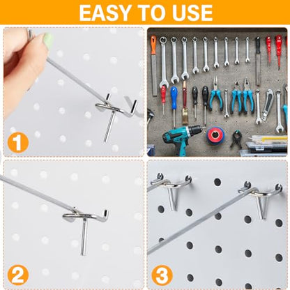 Shimeyao 100 Pcs Peg Board Hooks Stainless Steel Pegs,8 Inch,Silver - color: Silver, size: 8 Inch