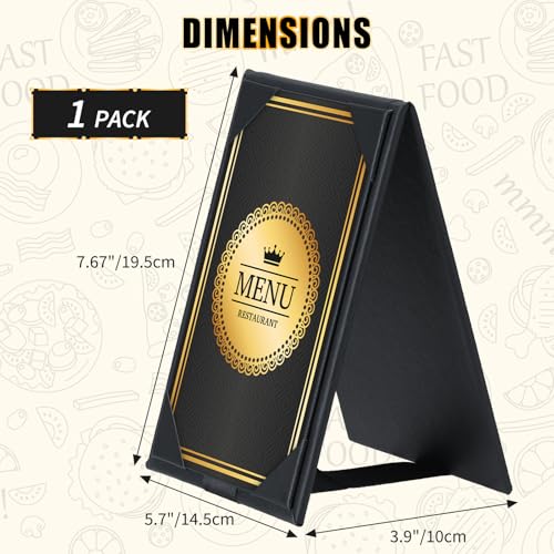PU Leatherette Table Tents, 1Pcs Double-Sided Menu Holders 5 x 7" - size: 1 Pack, 5" x 7"