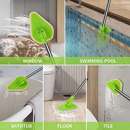 Extendable Scrub Cleaning Brush with Long Handle 35'' - Floor Scrubber