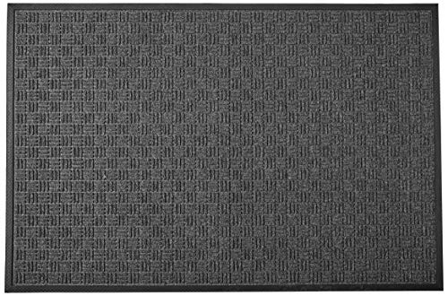 Kempf Water Retainer Front Door Mat, 48" x 72", Black, Outdoor Indoor Entrance, Non-Slip, Low Profile, Natural Rubber Doormat, Traps Dirt and Moisture - color: Black, size: 6' x 4' (Rectangular)