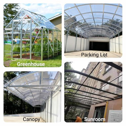 Clear Polycarbonate Roofing Sheet, Acrylic Plastic Sheet Pergola Roofing Canopy Cover Outdoor Awning Shelter for Greenhouse Shed Carport (3.3x9.8ft(1x3m)) - size: 3.3x9.8ft(1x3m)