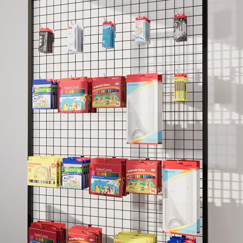 Gridwall Accessories 10 Inch Grid Wall Hooks 25 PCS - color: Chrome, size: 10 Inch