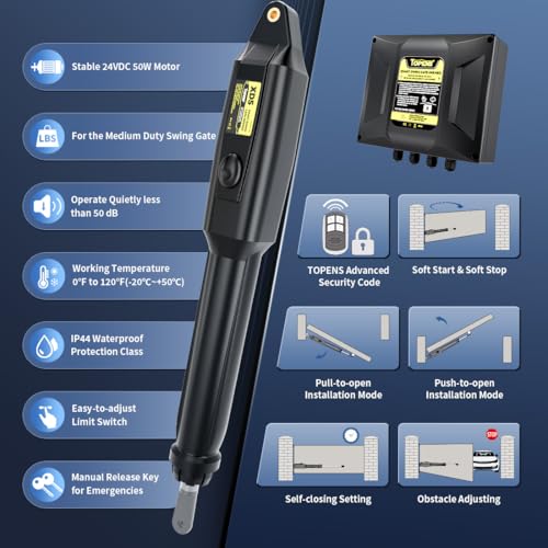 TOPENS XD551 Smart Single Swing Gate Opener Medium Duty - size: 660lbs
