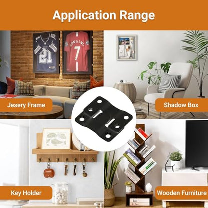16Pcs Stainless Steel Interlock Hanging Buckle,Flush Concealed Mount Brackets Stainless Steel Z Clip Bracket Interlock Hanging Buckle Mountain Buckle for Picture Display Art Gallery - color: Black, size: Small Without Screws