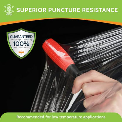 PSBM Blown Stretch Wrap, 96 Rolls 12 Inch x 1500 Feet 90 Gauge Heavy Duty Clear Plastic Wrap Industrial Strength Shrink Film for Moving, Packing & Shipping - size: 96 Pack, style: 90 Gauge
