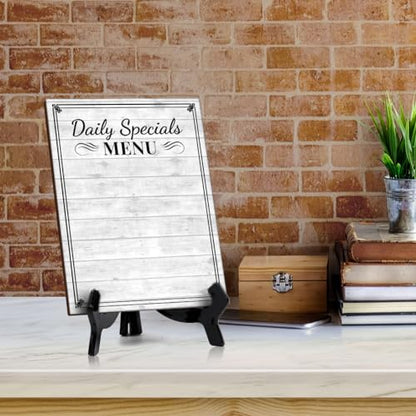 Daily Specials Menu 6x8 Dry Wipe Table Sign Easy Installation | Restaurant & Bar | Perfect To Clearly Direct Customers & Advertise Specials | No Pen Included - style: Daily Sepcials