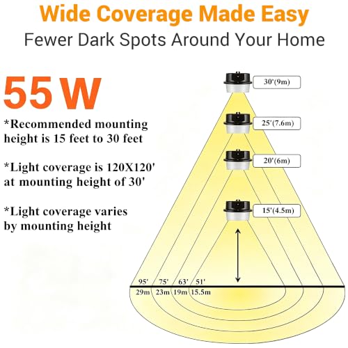 LED Barn Light Dusk to Dawn with Photocell, 55W 7500LM 5000K Daylight, 500W Incandescent/200W HID Replacement, Weather Resistant Outdoor Security Light for Yard, Garage, Farm, Porch - color: Barn Light - 55W