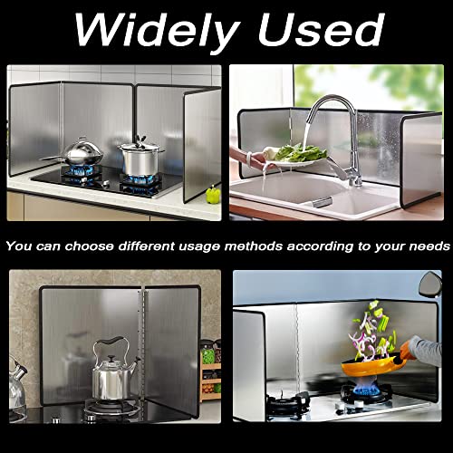 2PCS Grease Splatter Guard, Stainless Steel Stove Oil Splash Guard