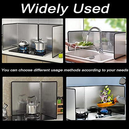 2PCS Grease Splatter Guard, Stainless Steel Stove Oil Splash Guard