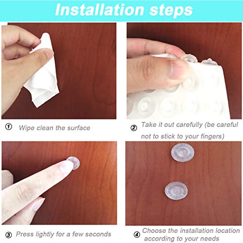 202 Pcs Combo Pack Clear Adhesive Bumper Pads, Round Spherical Square, Self Adhesive Sound Dampening Transparent Rubber Feet Pads for Cabinet Doors Drawers Glass Tops Picture Frames Cutting Boards