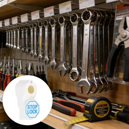 Peg Hook Locks PC Magnet Anti-Theft Pegboard 8mm White 50Pcs - color: White, size: 8mm