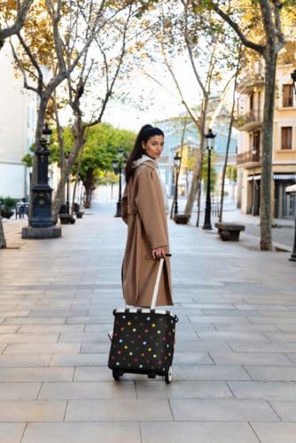 reisenthel carrycruiser dots - Portable Shopping Trolley with Sturdy Aluminum Frame, Shoulder Strap and Removable mesh Inner Bag -Water-Repellent - color: Dots
