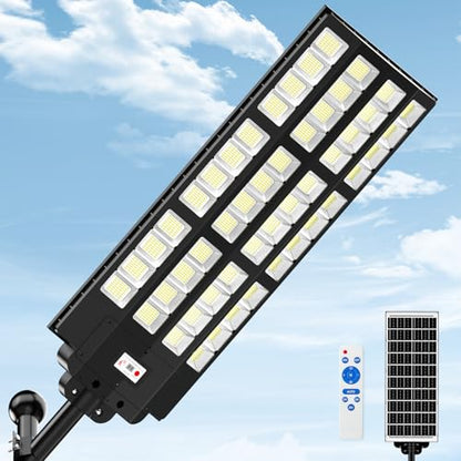 15000W Large Solar Street Lights Outdoor Waterproof, Heavy Duty Solar Parking Lot Lights with Remote Control and Motion Sensor, Pole or Wall Mount, for Outside Commercial Yard Driveway Garage - size: L 1 PACK