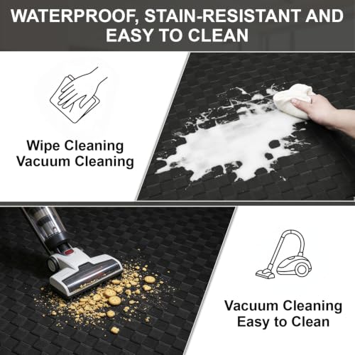Kitchen Mats and Rugs Cushioned Anti-Fatigue, 23.6" x 86.6", Black - color: Black, size: 86.6"L x 23.6"W x 0.4"Th