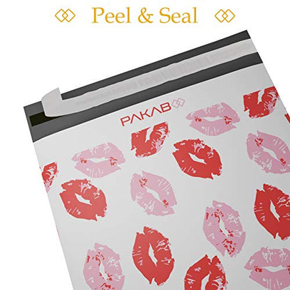 PAKABOO Poly Mailer Shipping Bags 10x13 Inch, 100 Pack, Non-Padded Envelopes with Tamper Proof Self-Seal, Vibrant Lip Print Packaging - color: Lips, size: 10 x 13 inch