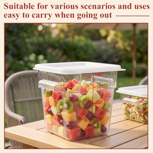 Ziliny 1 Pcs 4 Qt Clear Square Dough Proofing Container with Lid, White - color: White, size: 4 Qt