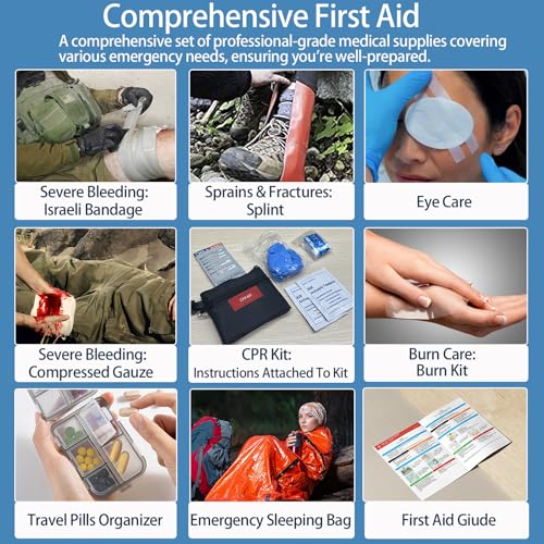 Besst Survivor Waterproof First Aid Kit -Complete Trauma Gear With Labeled Storage, MOLLE System&CPR Kit, Practical Medical Kit For Boating, Marine, Camping, Hurricane, Vehicle And Household Emergency - size: Extra Large