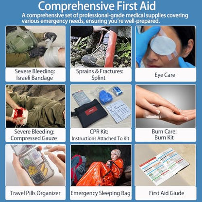 Besst Survivor Waterproof First Aid Kit -Complete Trauma Gear With Labeled Storage, MOLLE System&CPR Kit, Practical Medical Kit For Boating, Marine, Camping, Hurricane, Vehicle And Household Emergency - size: Extra Large