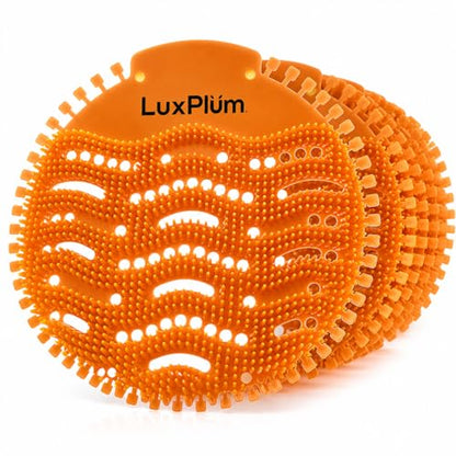 Urinal Screens Deodorizer 10 Pack Long-Lasting Orange Scent, Splash Control Urinal Mats Odor Eliminator for Wet & Dry Urinals Bathroom Freshener, Toilet Deodorizer, Urinal Cakes