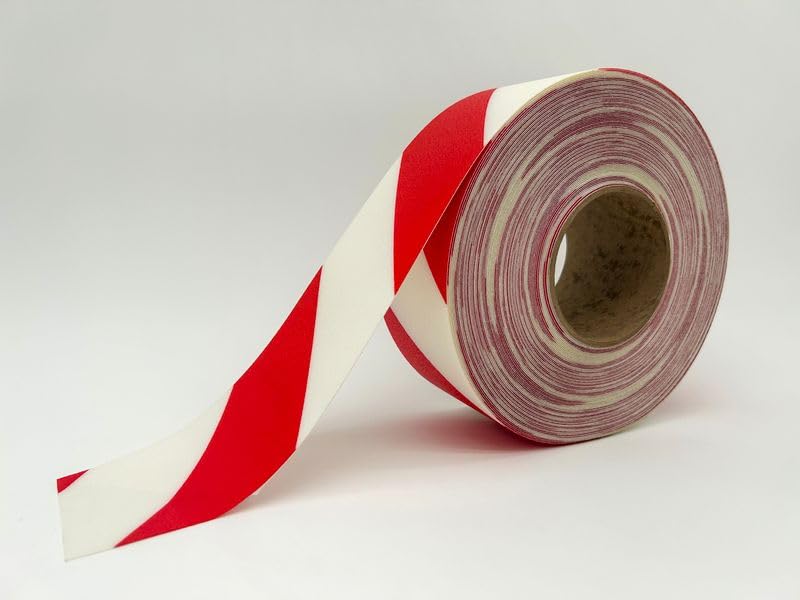 LeanStripe Aisle Striping 5S Floor Marking Tape (Red/White, 2" x100') - color: Red/White, size: 2"x100'
