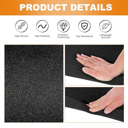 MECCANIXITY 2 Pcs Black Foam Inserts 16"Lx12"Wx0.4"T & 12"Lx12"Wx0.4"T - size: 16"Lx12"Wx0.4"T / 12"Lx12"Wx0.4"T