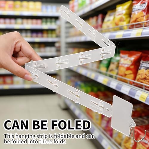 12 Pack 12 Station Plastic Hanging Merchandise Strips with Sticker for Vendor Store Rack Alley Hanging Bags Display Retail Candy chip Craft