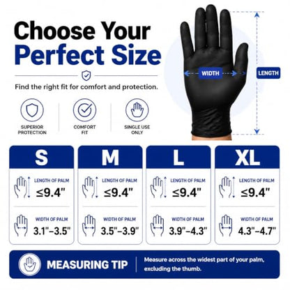 Black Nitrile Disposable Gloves, Food Grade, 5 Mil, Large 1000 Count - color: Black（1000pcs）, size: Large
